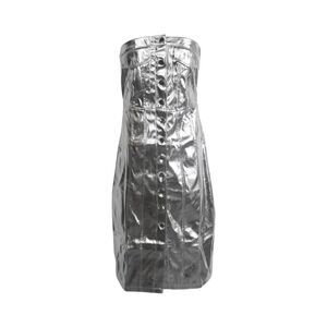 AmyLynn Womens/Ladies Metallic Bandeau Maxi Dress / Silver